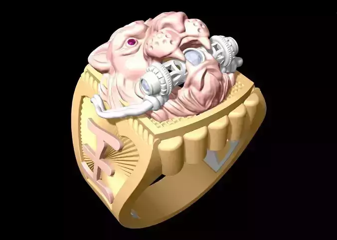 Tiger Rings - Mens rings - N1339 3D print model