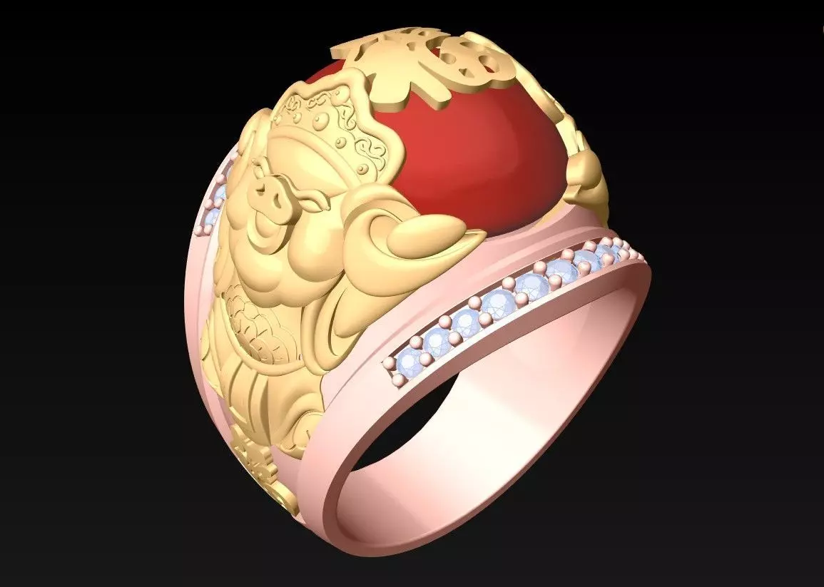 Pig ring - Oval Rings - N1206 3D print model