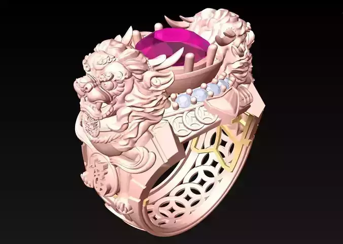 Pixiu Ring - Unicorn Ring - N1344