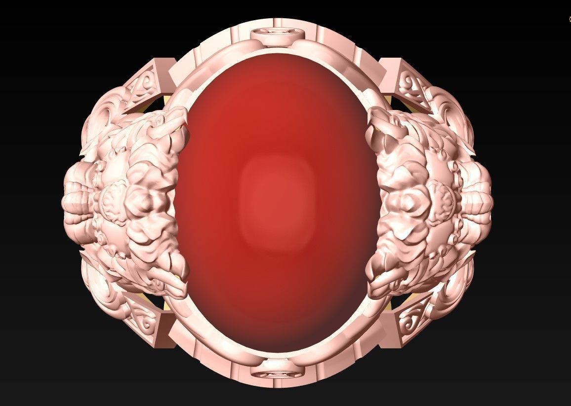 Pixiu Ring - Unicorn Ring - N1331 3D print model_5