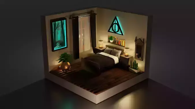 Isometric Harry Potter theme Bedroom 