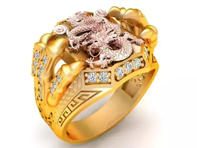 Diamond Rings - Mens Ring - N1931 3D print model