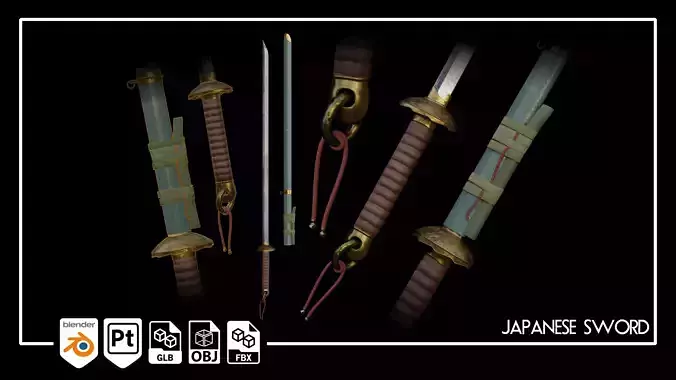 Katana Low-poly 3D model