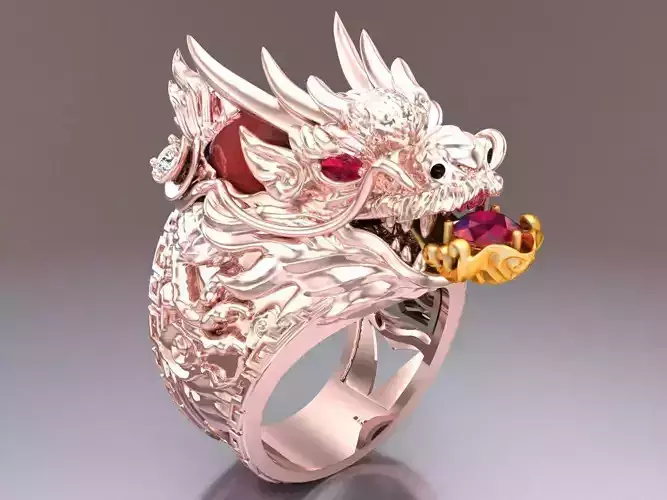 Dragon Ring - Oval stone Ring - N1045