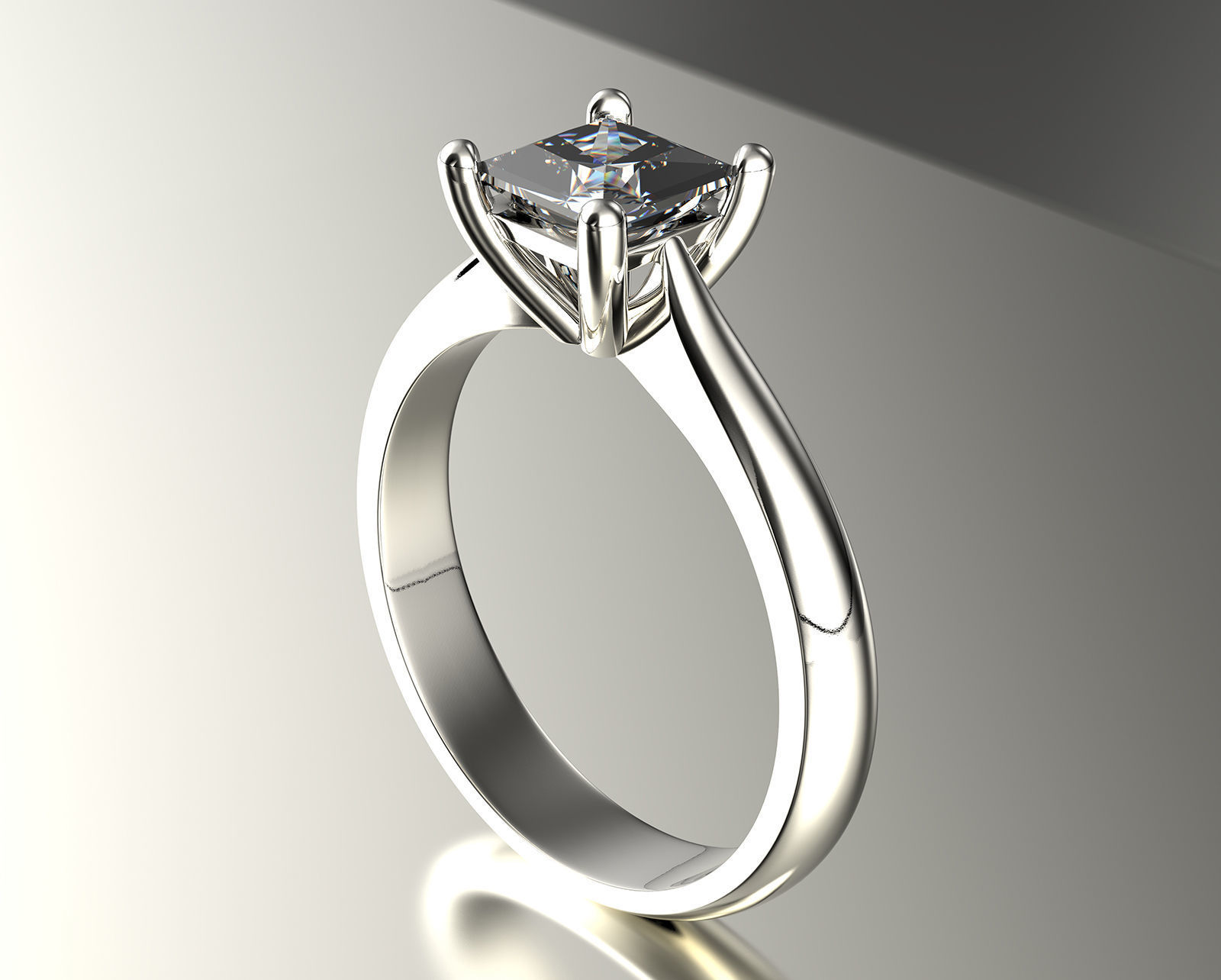 Gold engagement ring with diamond set of sizes 0067 V1 3D print model_5