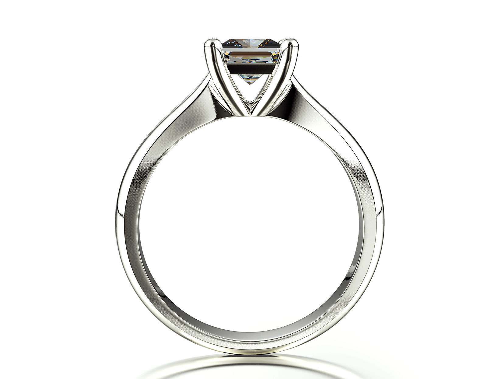 Gold engagement ring with diamond set of sizes 0067 V1 3D print model_3