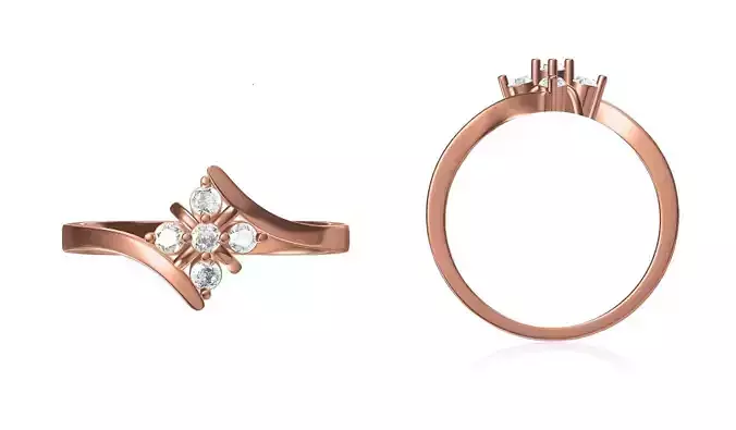 Women Wedding Engagement Ring STL OBJ FBX JCD Details