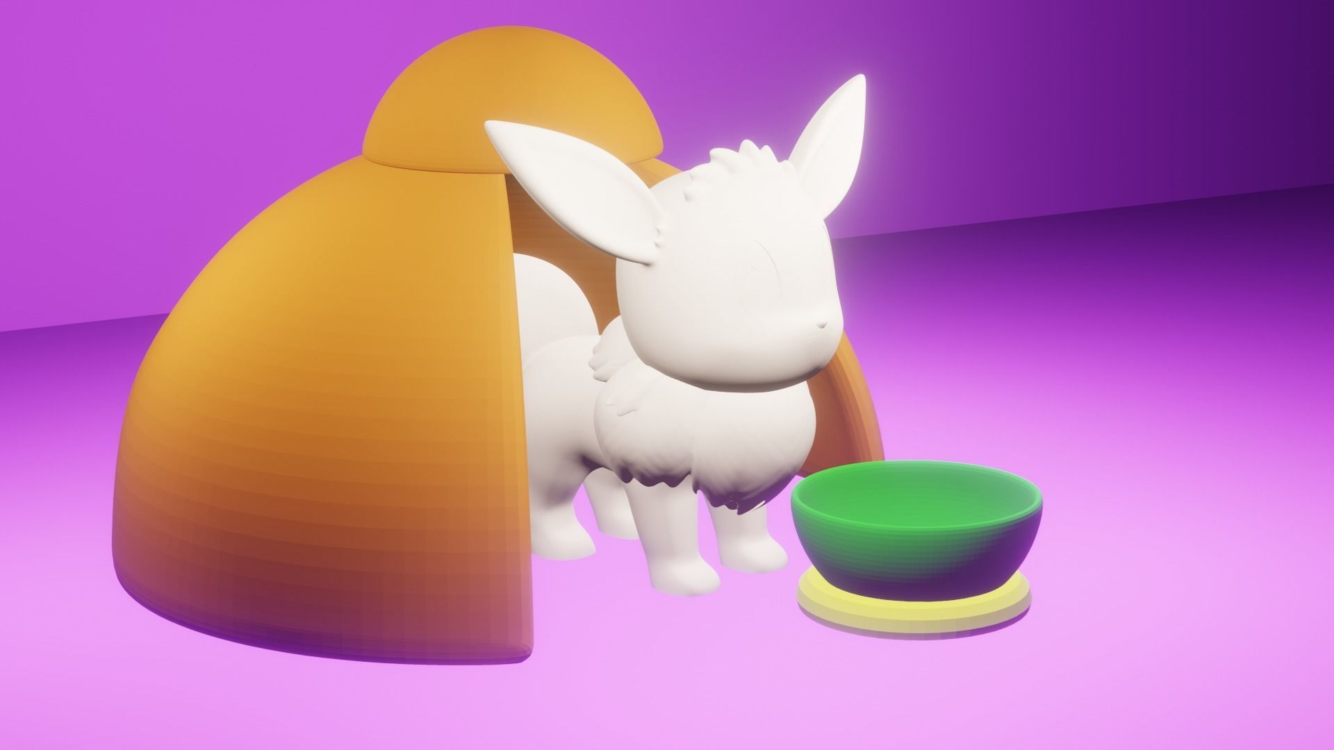 Puppy Home Low-poly 3D model_1