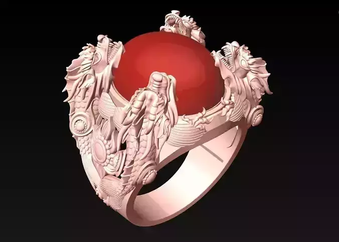 Dragon Ring - Oval stone Ring - N1247