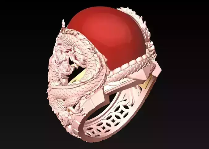 Dragon Ring - Oval stone Ring - N1407