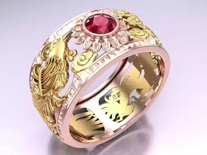 Dragon Phoenix Ring - N1146