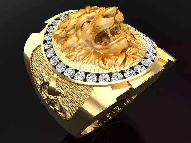 Lion Ring - Mens Rings - N1502