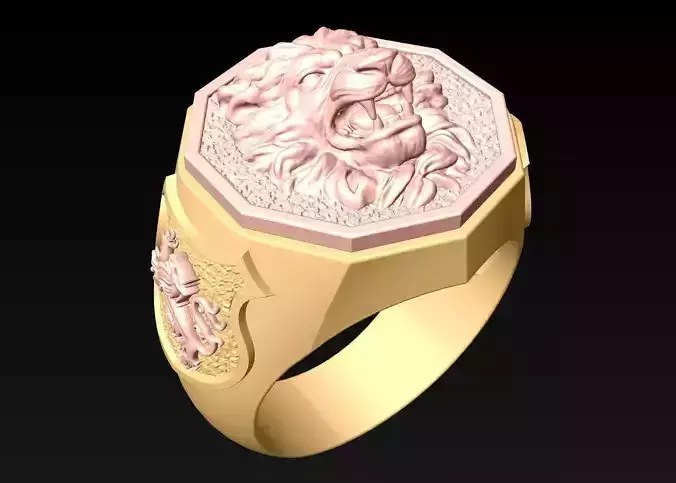 Lion Ring - Mens Rings - N1215