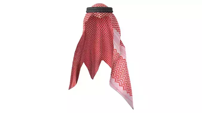 Traditional Arab Head Wrap Scarf Cap Kafiya Keffiyeh Hijab Low-poly 3D model