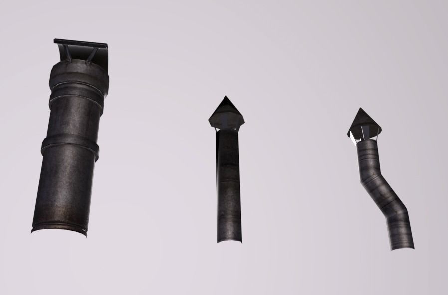 Chimney Low-poly 3D model_5