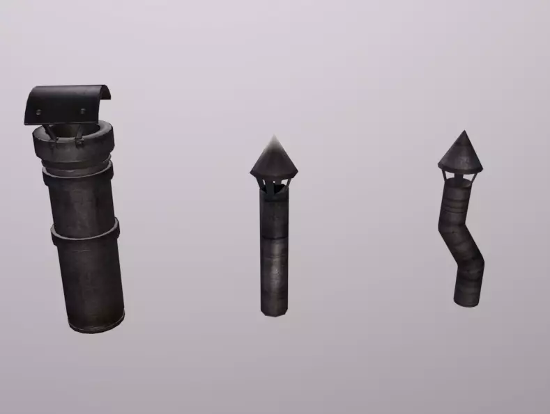 Chimney Low-poly 3D model_0