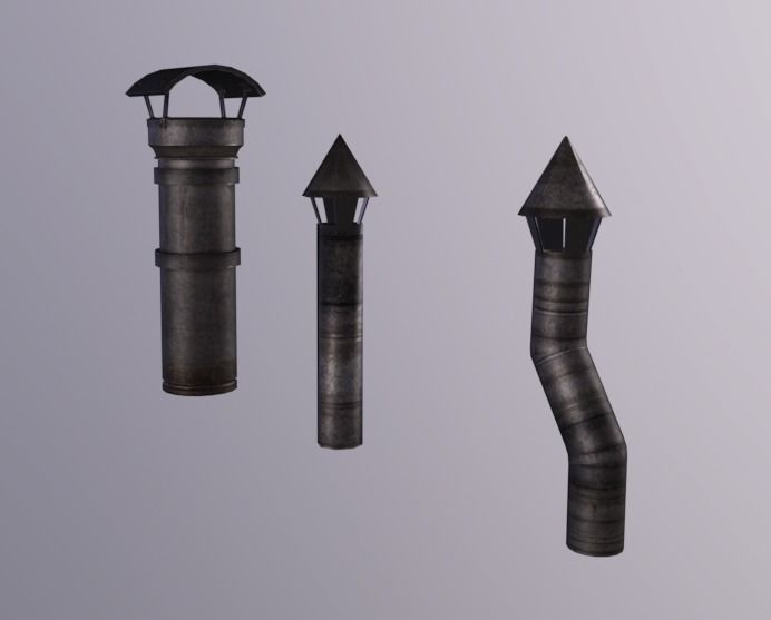 Chimney Low-poly 3D model_2