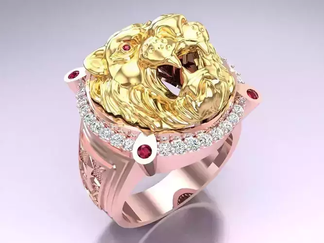 Lion Ring - Mens Rings - N1321