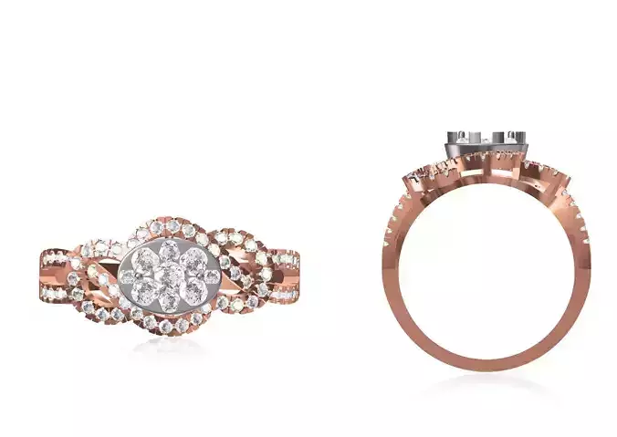 Women Wedding Engagement Ring STL OBJ FBX JCD Details