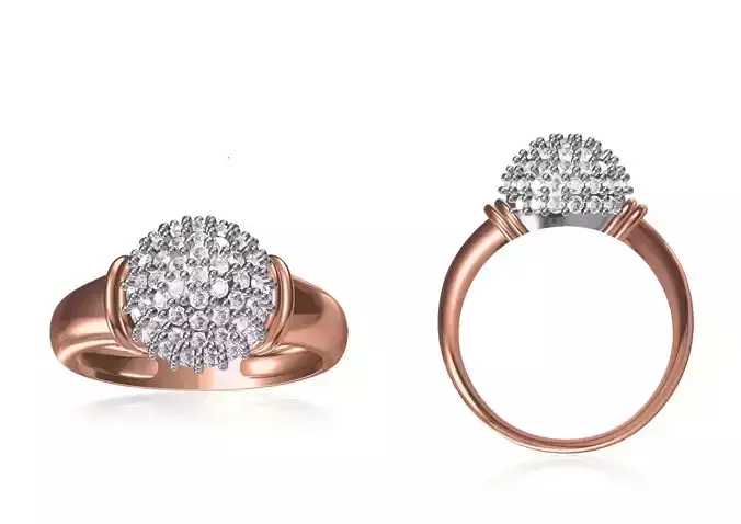 Women Wedding Engagement Ring STL OBJ FBX JCD Details