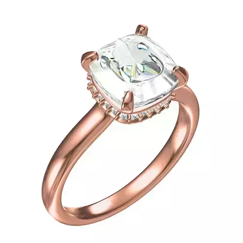 Cushion Cut Diamond Solitaire Engagement Ring