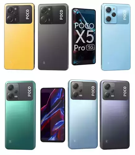 Xiaomi Poco X5 And X5 Pro 5G Low-poly 3D model