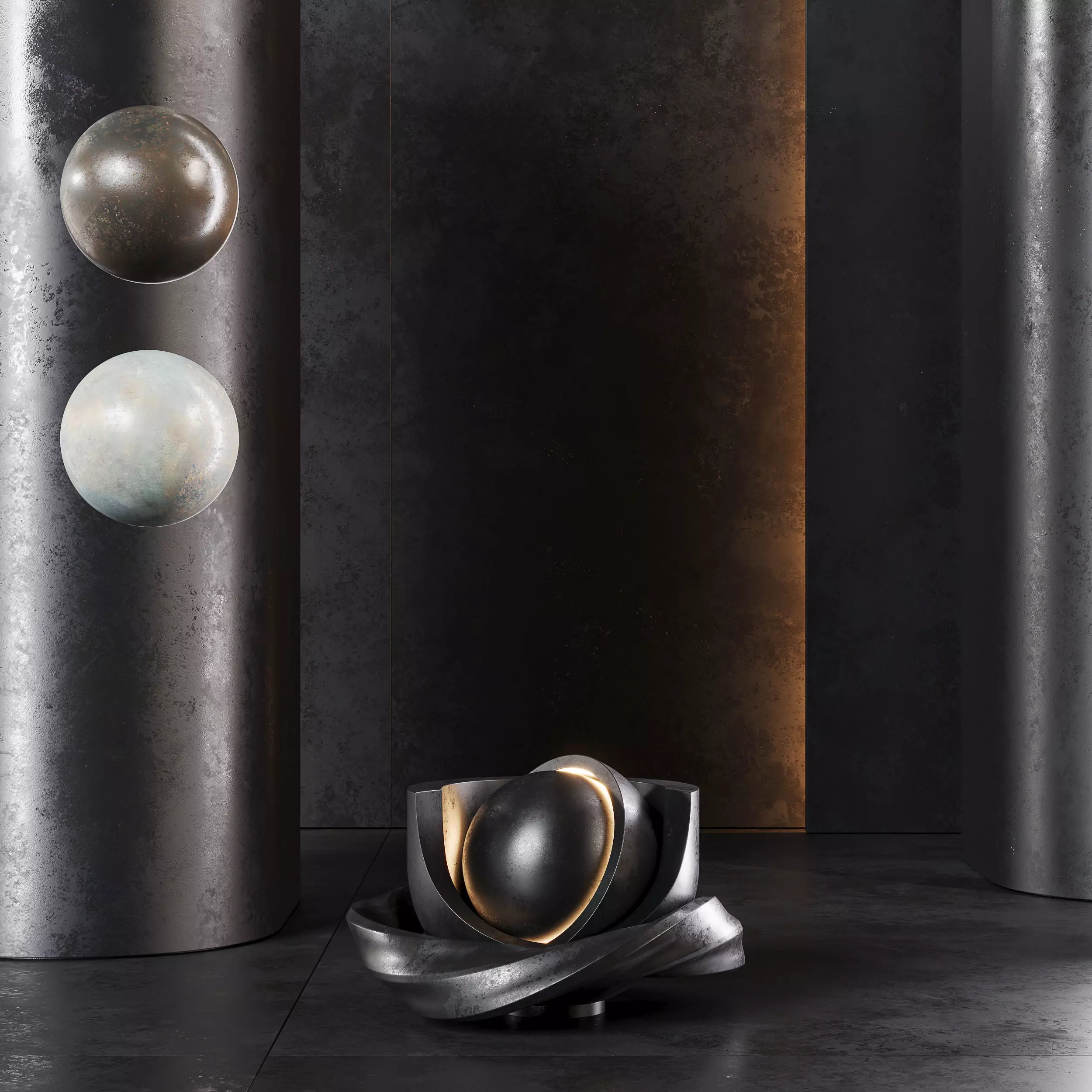 Porcelain tile Laminam Ossido Verderame Bruno Nero Texture_0