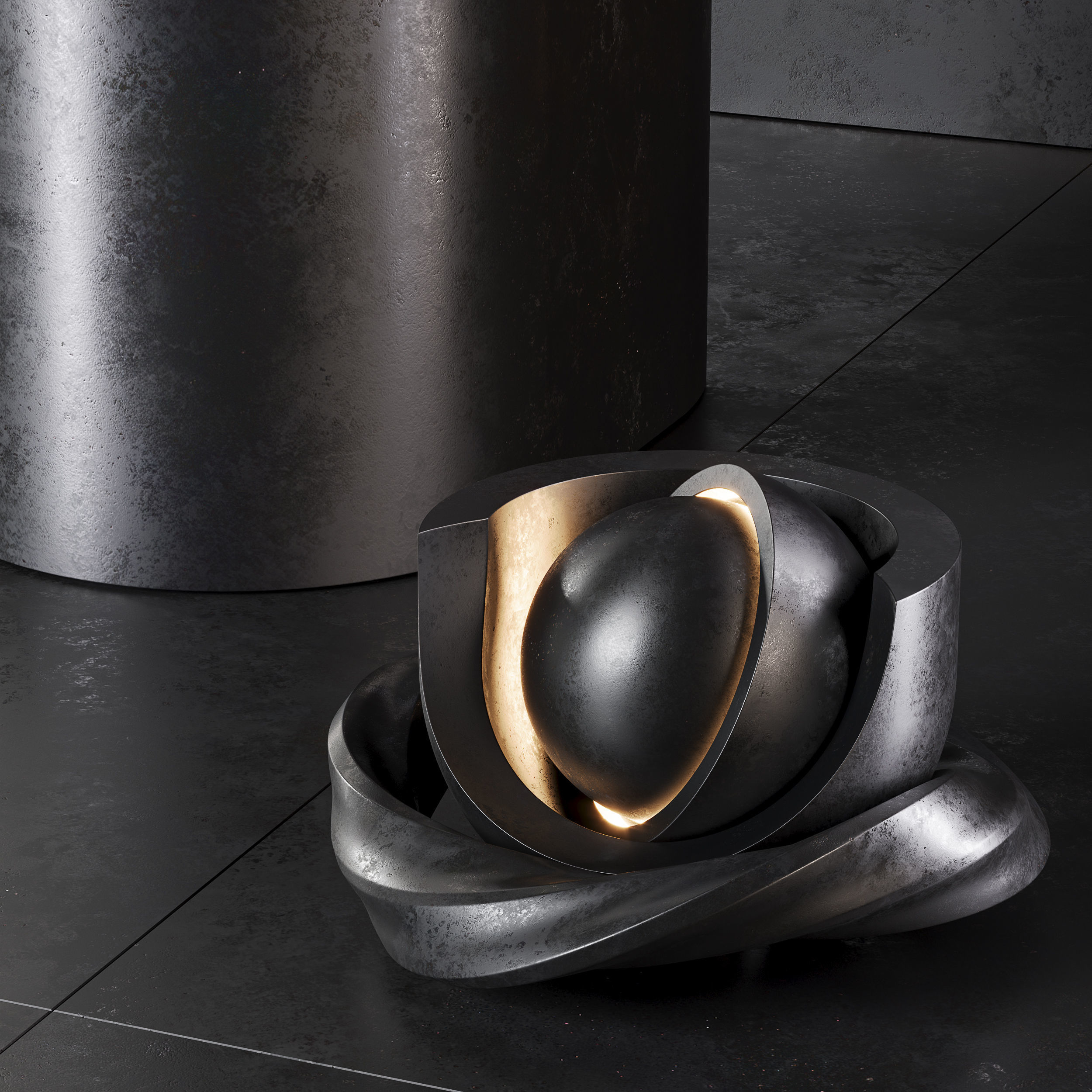 Porcelain tile Laminam Ossido Verderame Bruno Nero Texture_1