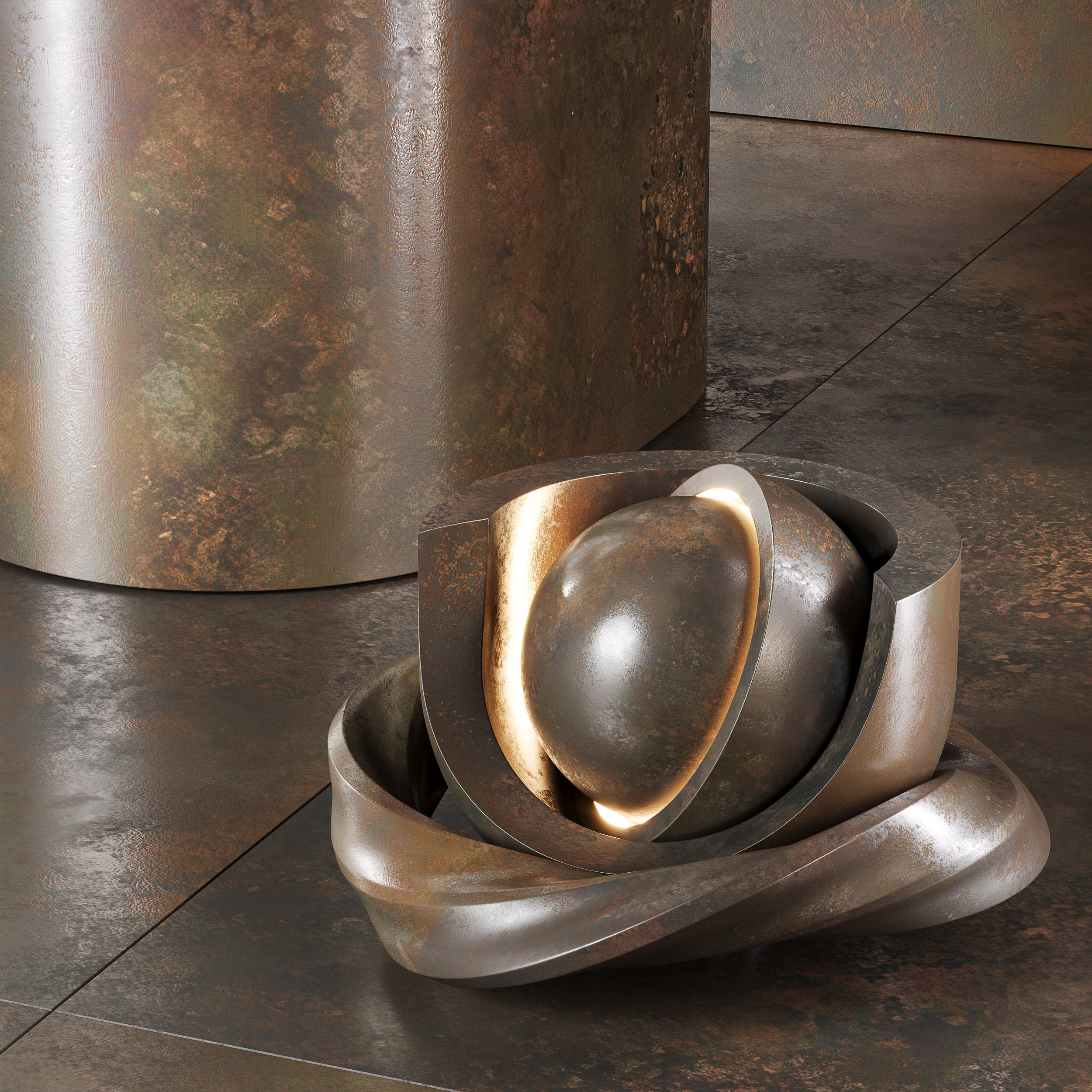 Porcelain tile Laminam Ossido Verderame Bruno Nero Texture_3