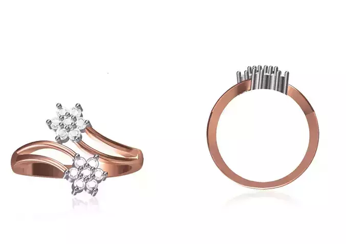 Women Wedding Engagement Ring STL OBJ FBX JCD Details