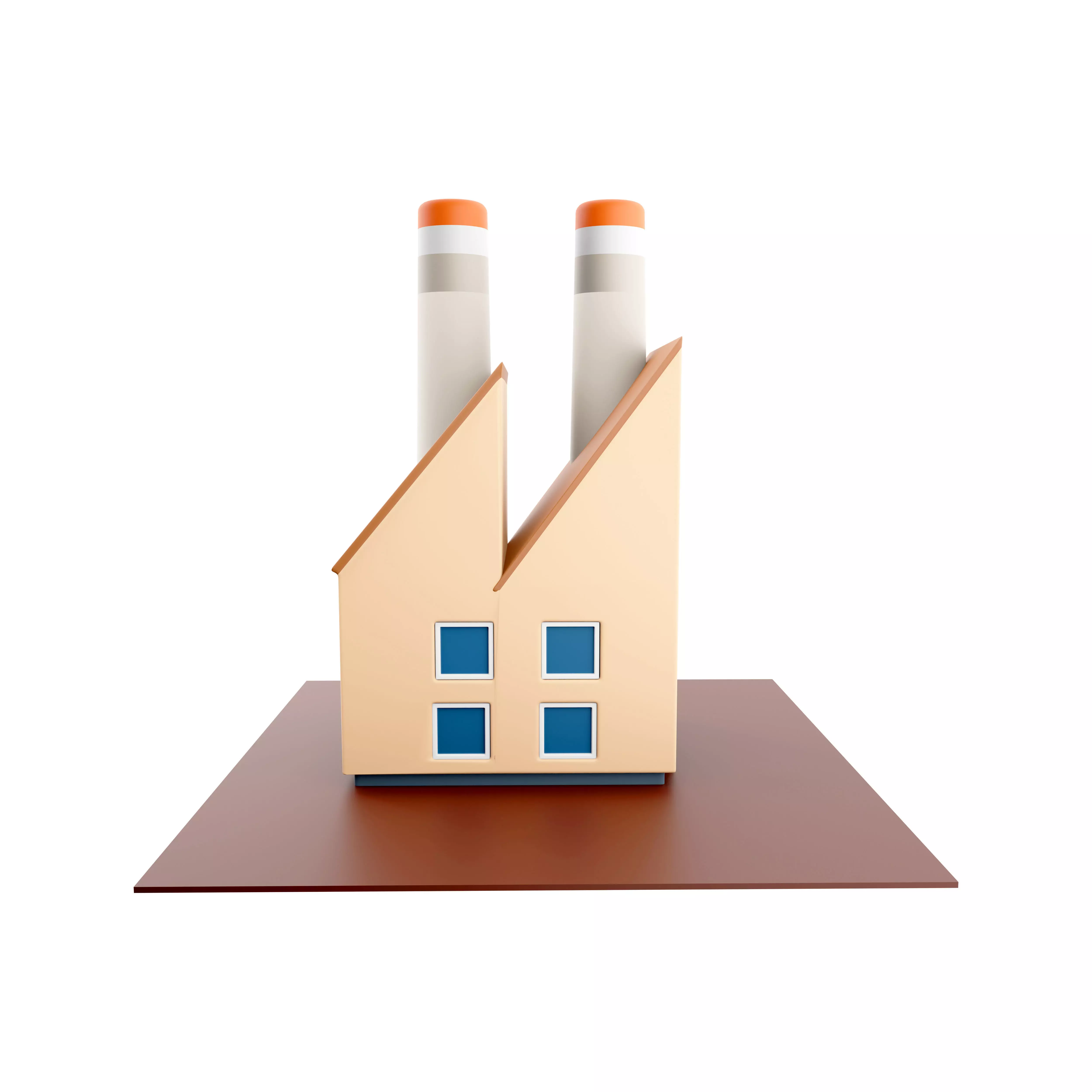 3d Industrial Factory Building icon 3D model_0