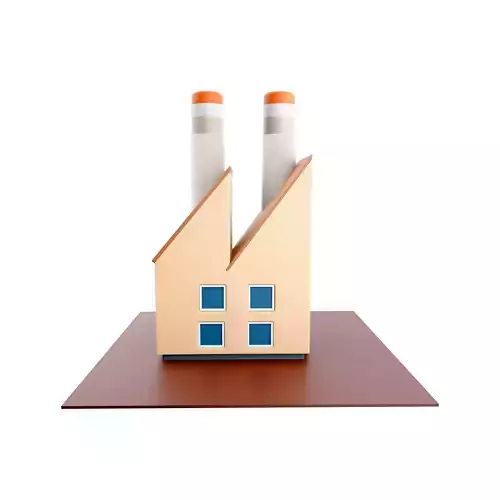 3d Industrial Factory Building icon
