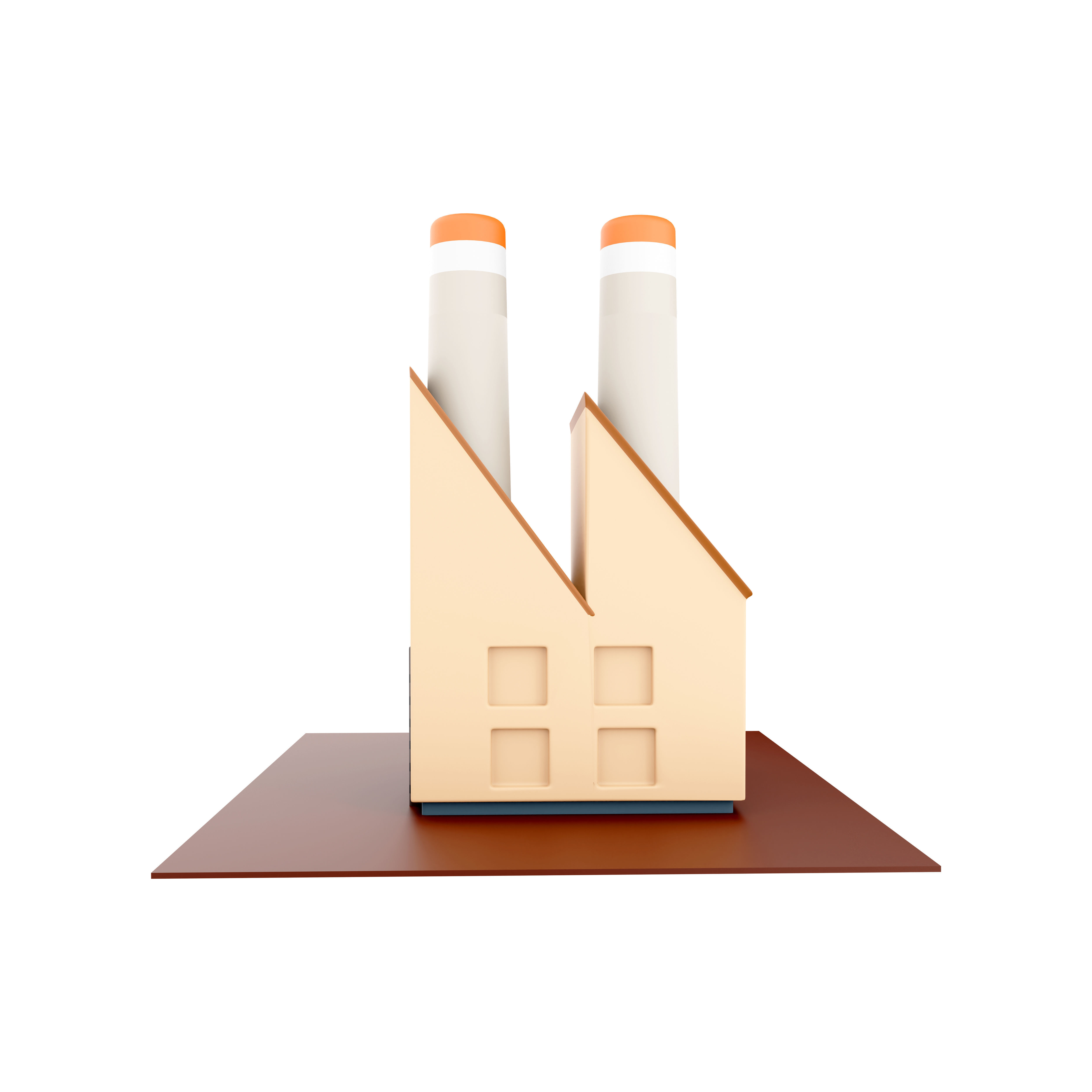 3d Industrial Factory Building icon 3D model_1