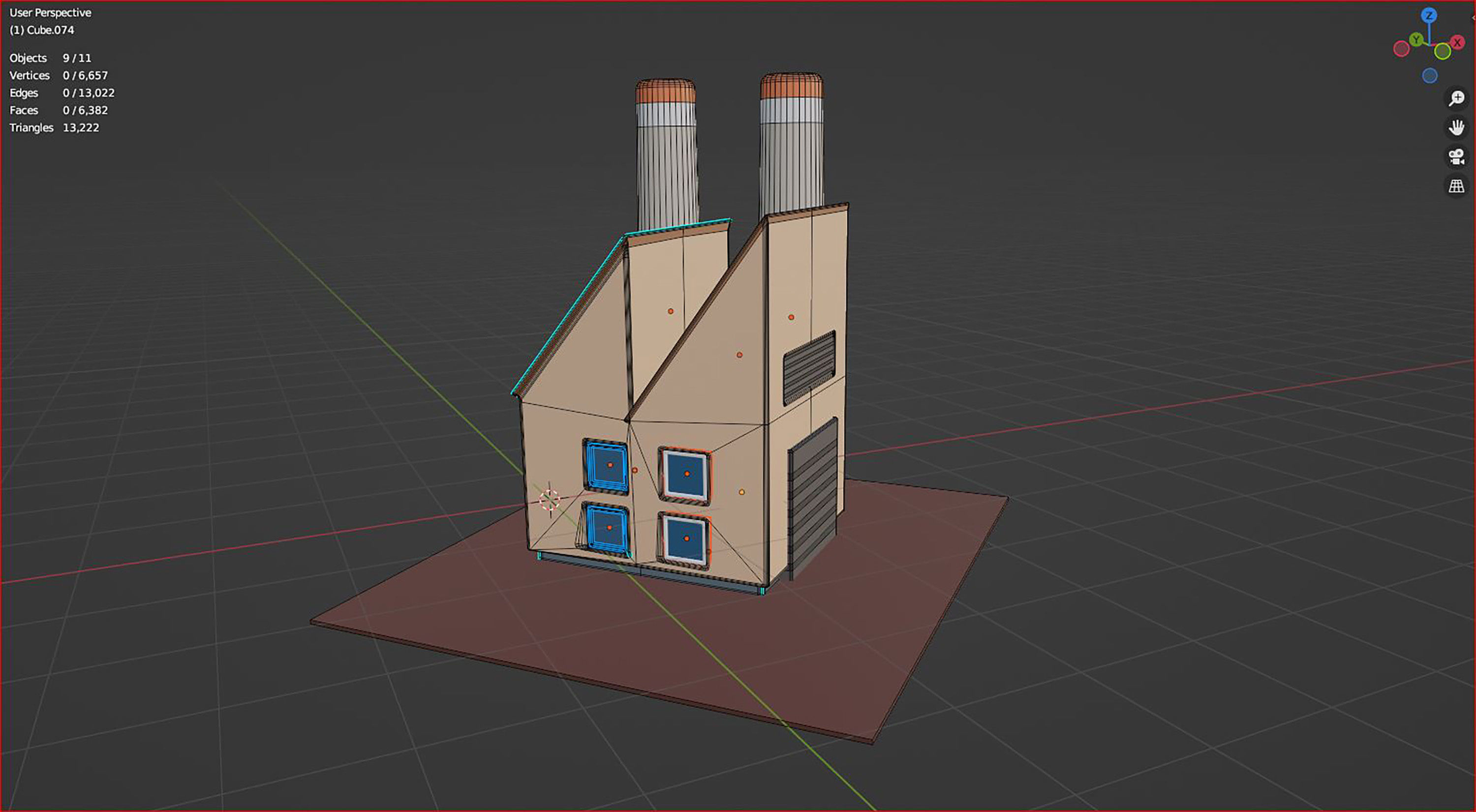 3d Industrial Factory Building icon 3D model_6