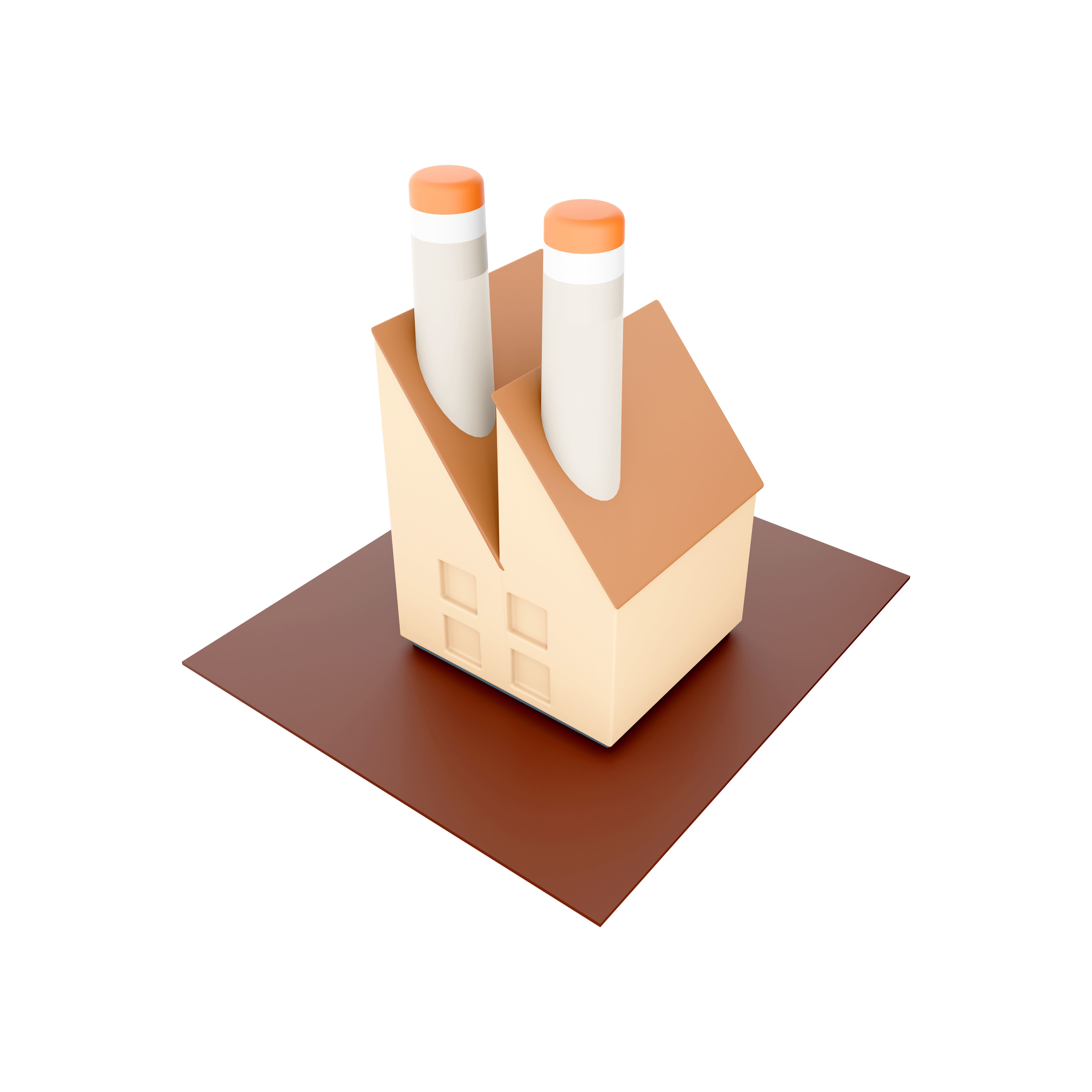 3d Industrial Factory Building icon 3D model_5