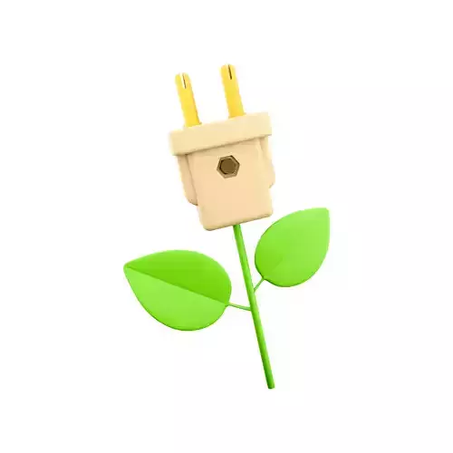 3d Eco plug line icon