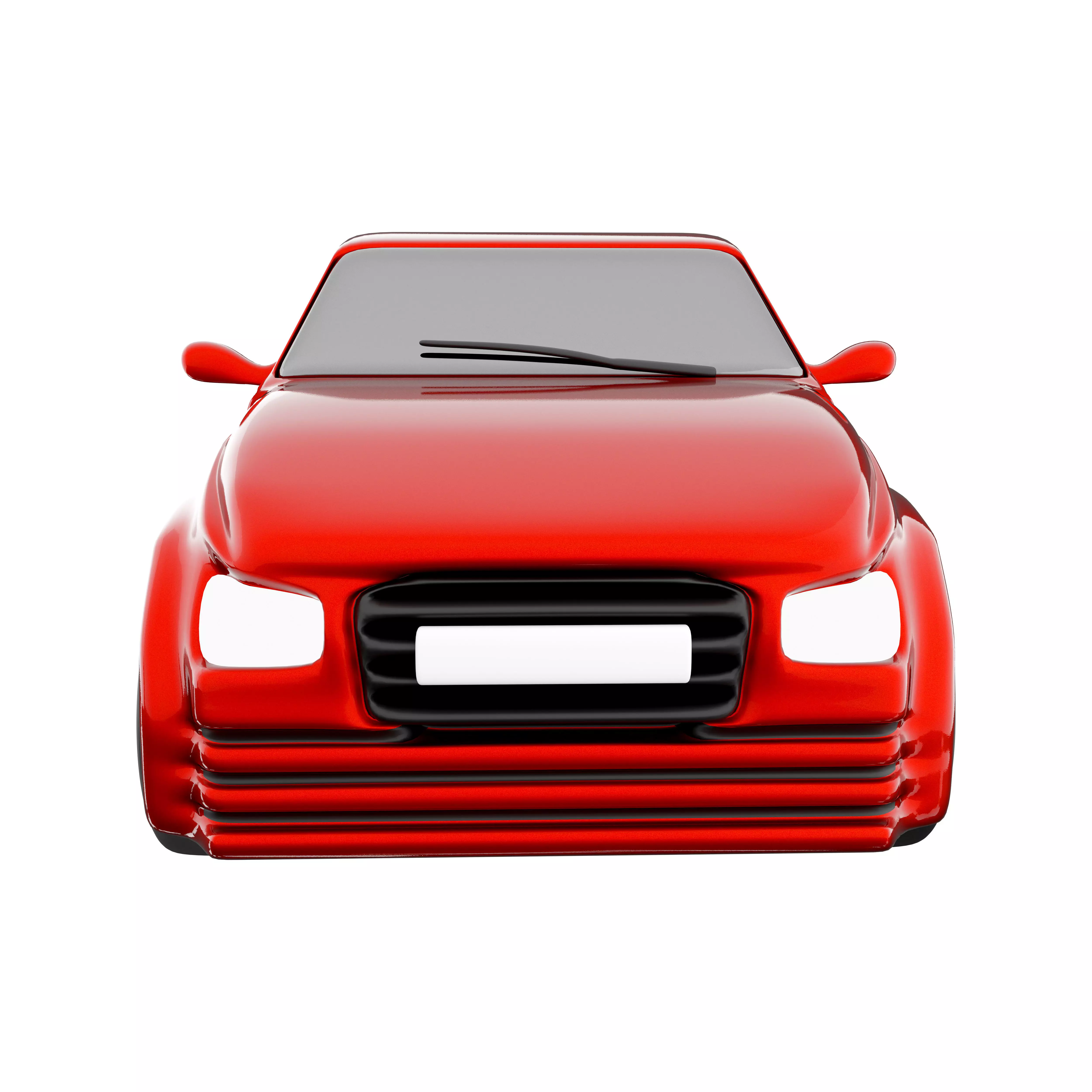 3d of a brandless generic eco-red car icon 3D model_0