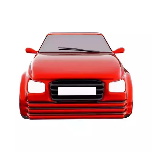 3d of a brandless generic eco-red car icon