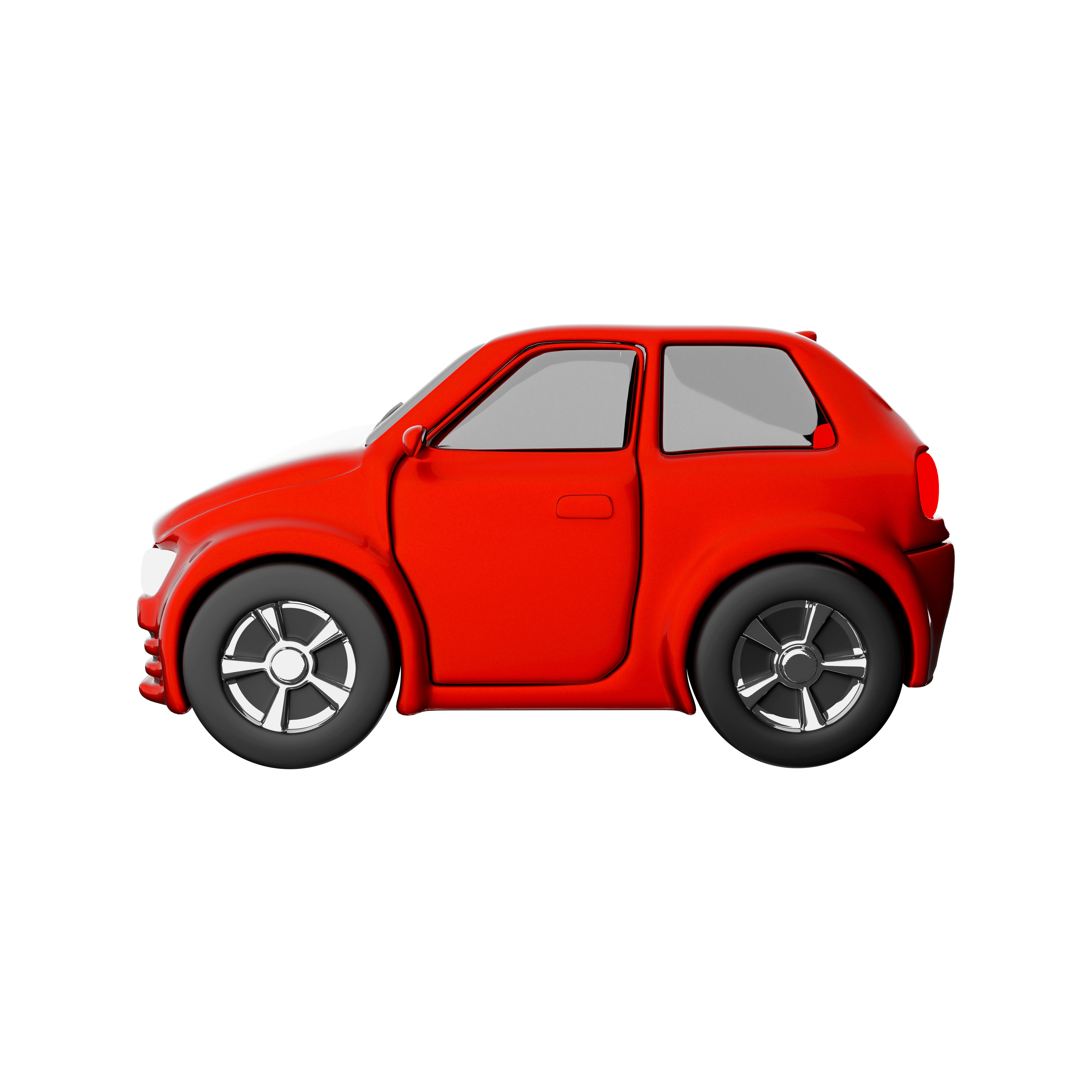 3d of a brandless generic eco-red car icon 3D model_2