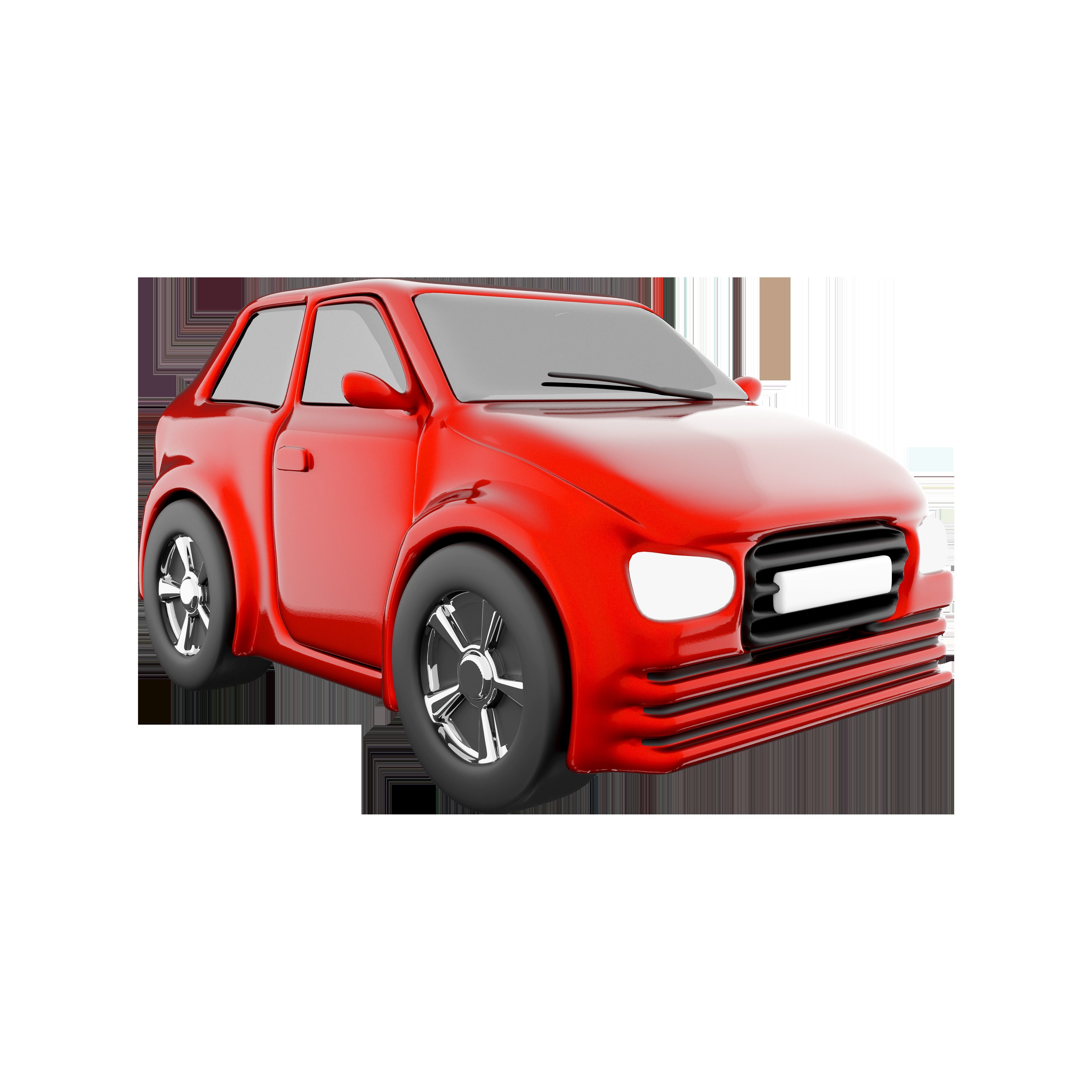 3d of a brandless generic eco-red car icon 3D model_4