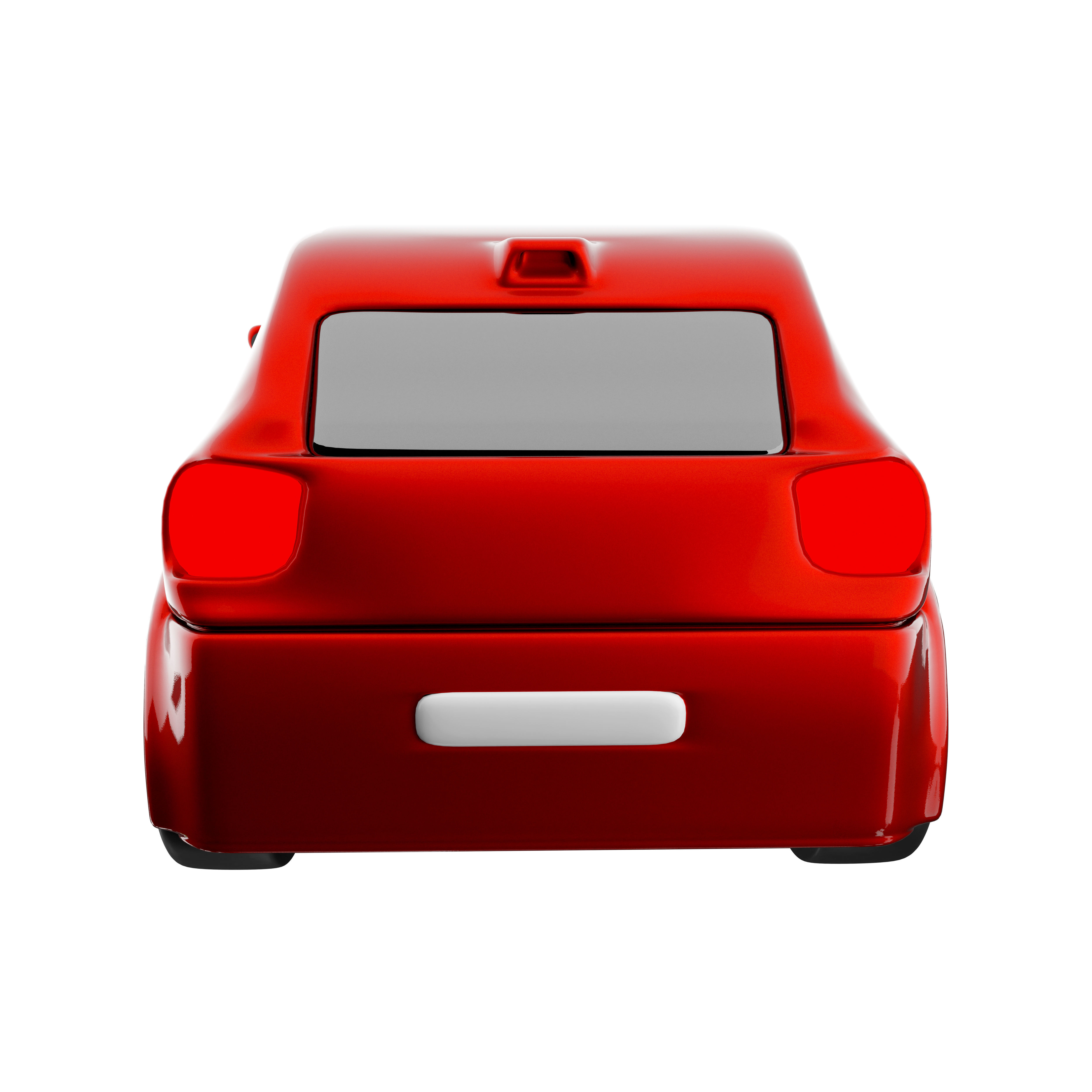 3d of a brandless generic eco-red car icon 3D model_1