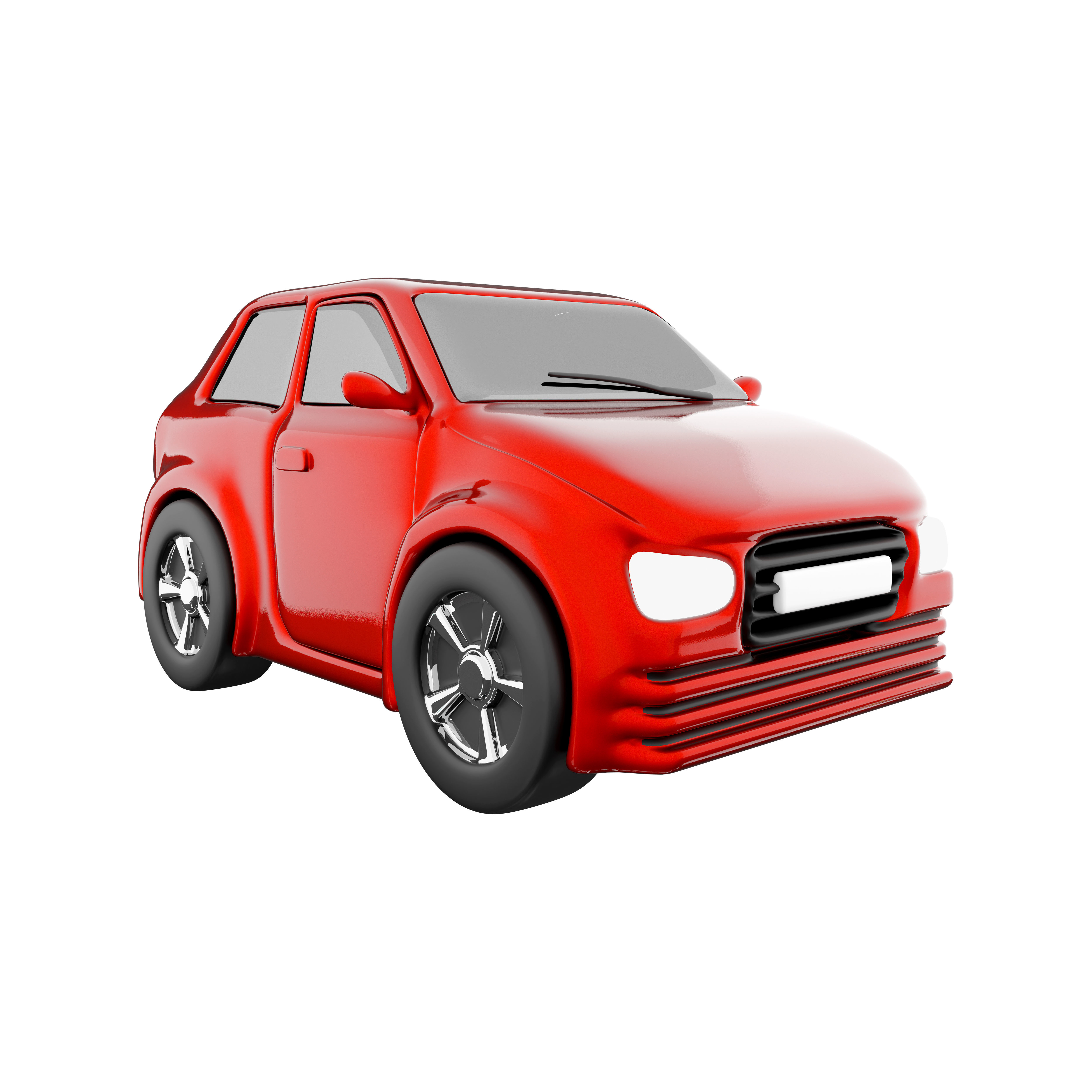 3d of a brandless generic eco-red car icon 3D model_3