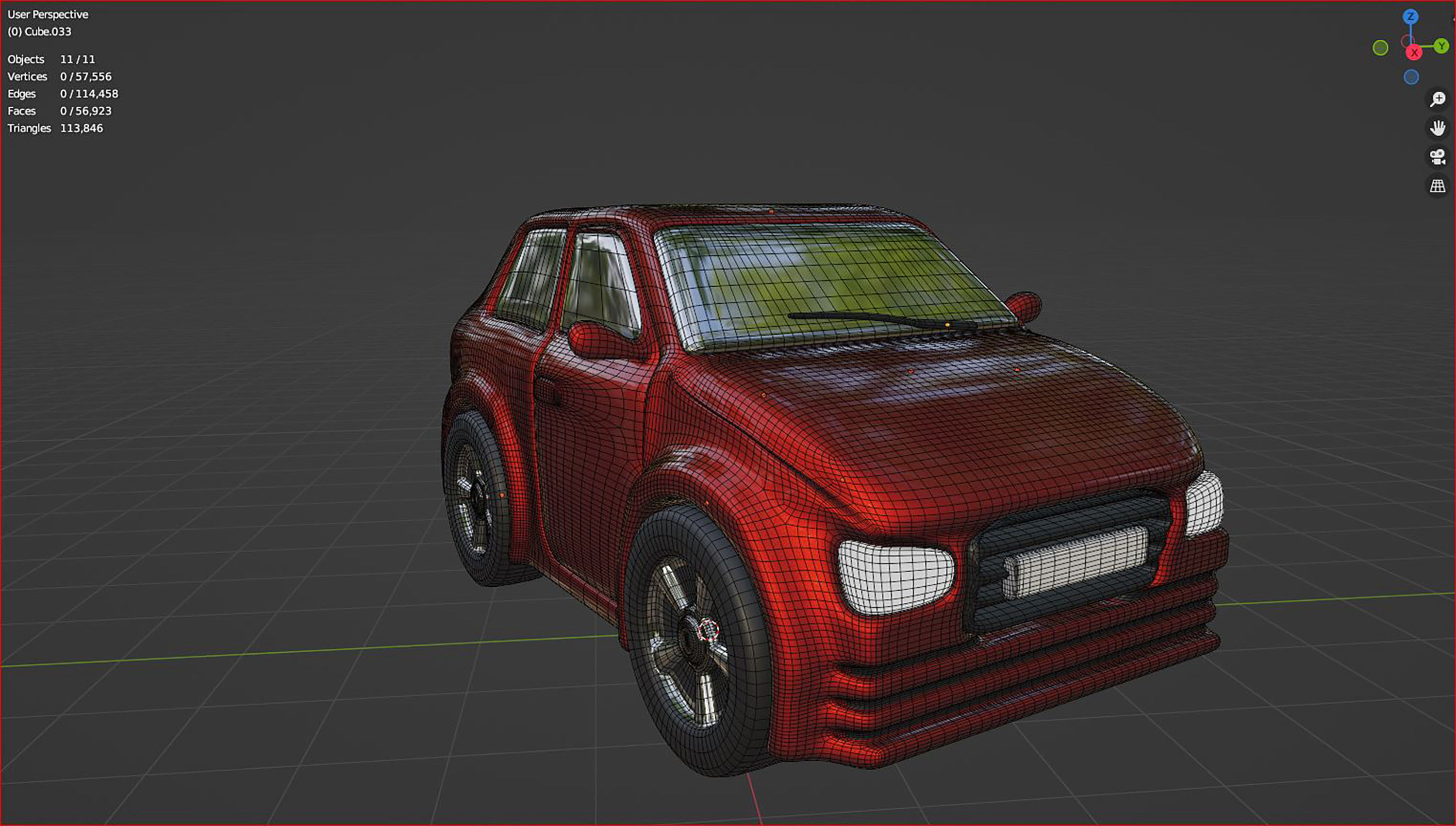 3d of a brandless generic eco-red car icon 3D model_6