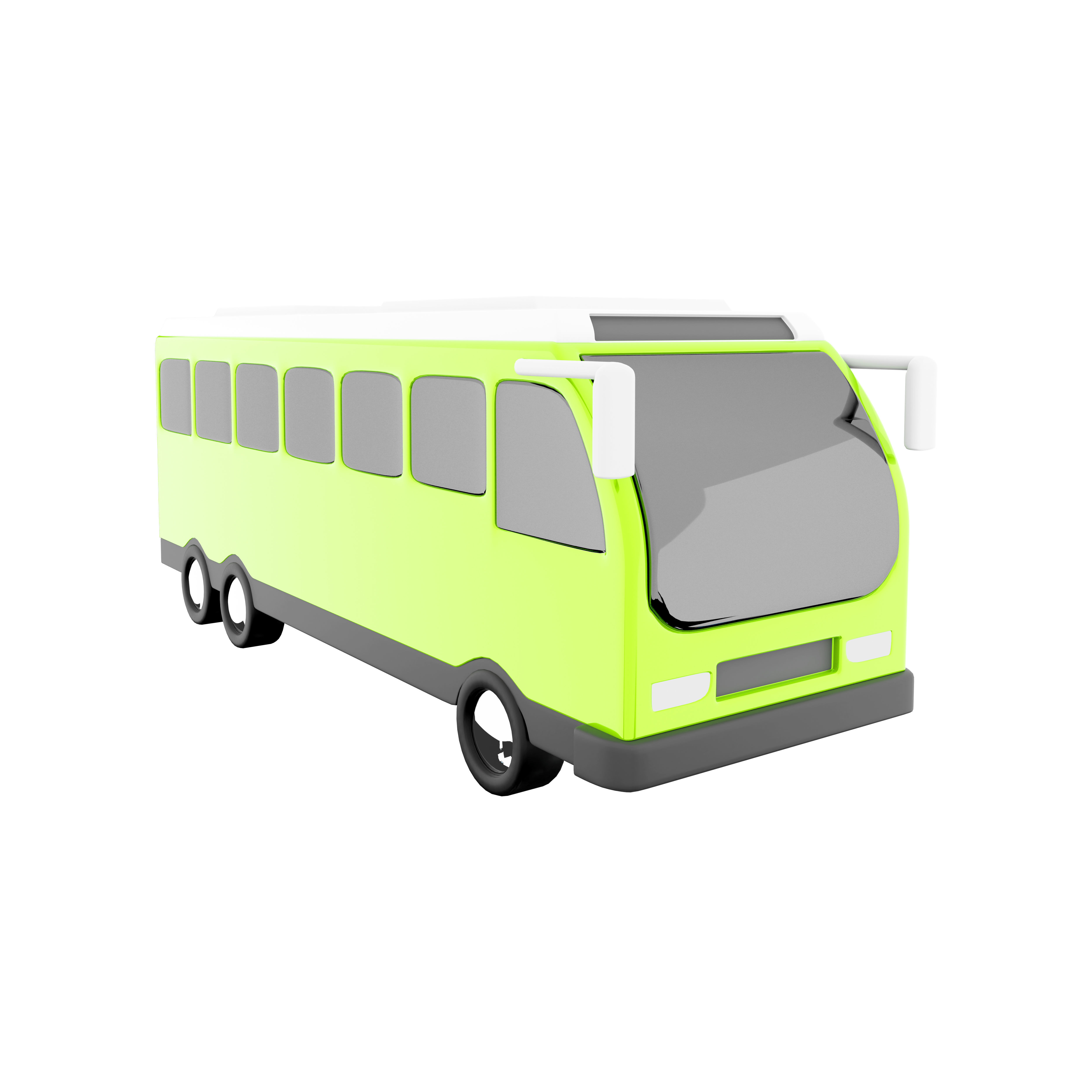 3d  Electric bus icon 3D model_3
