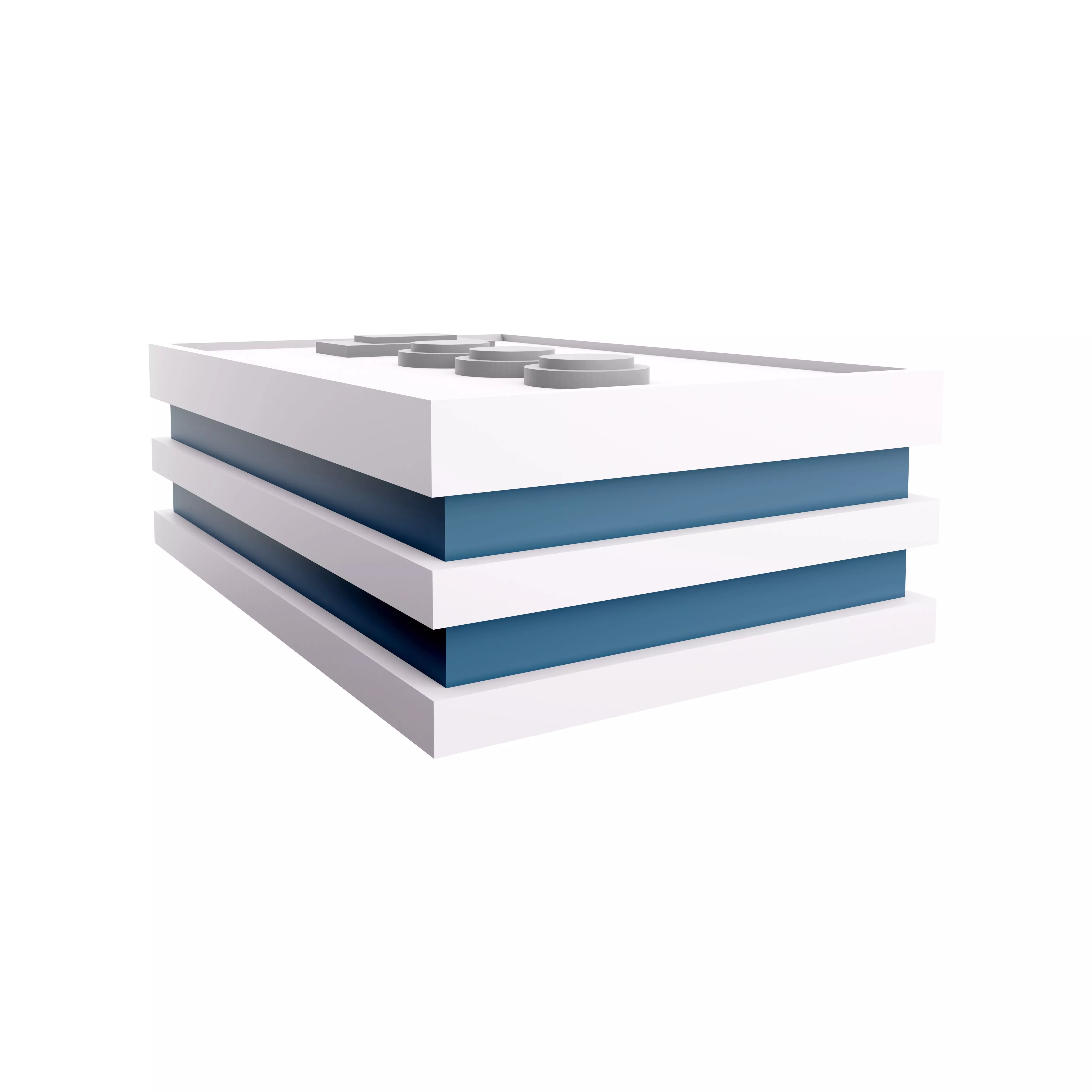 3d  of a two-story townhouse icon 3D model_0