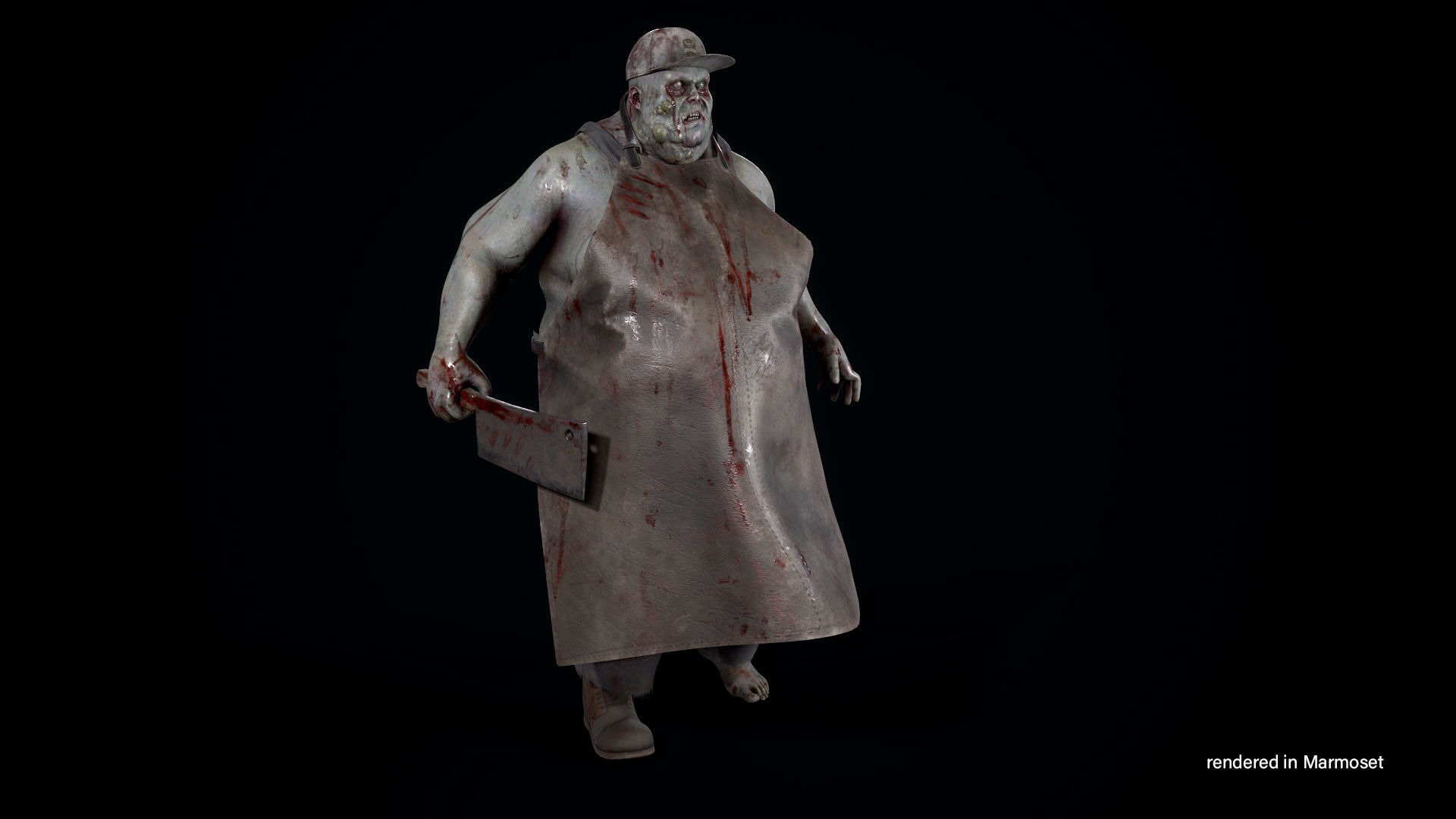 Zombie Butcher Low-poly 3D model_6