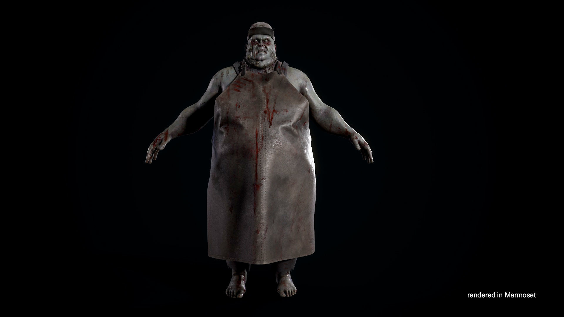 Zombie Butcher Low-poly 3D model_4