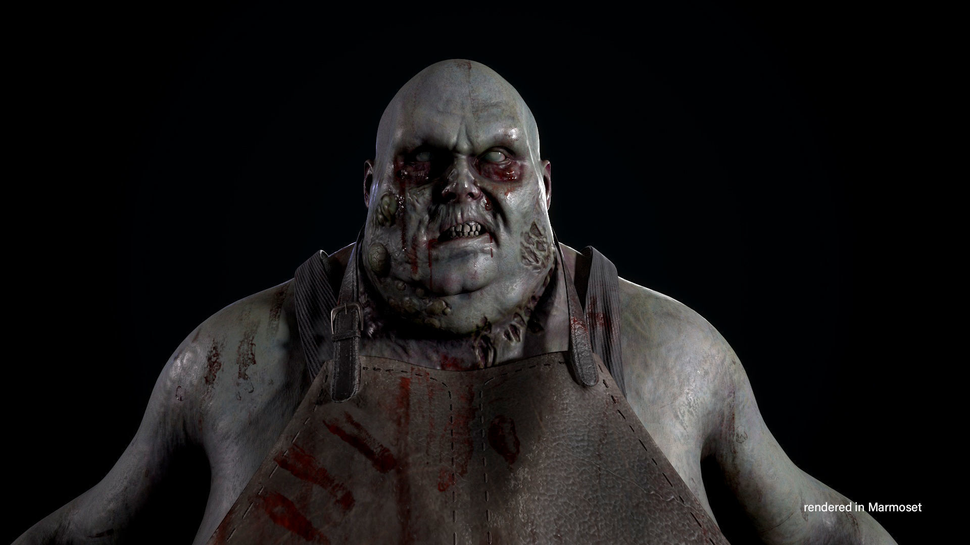 Zombie Butcher Low-poly 3D model_2
