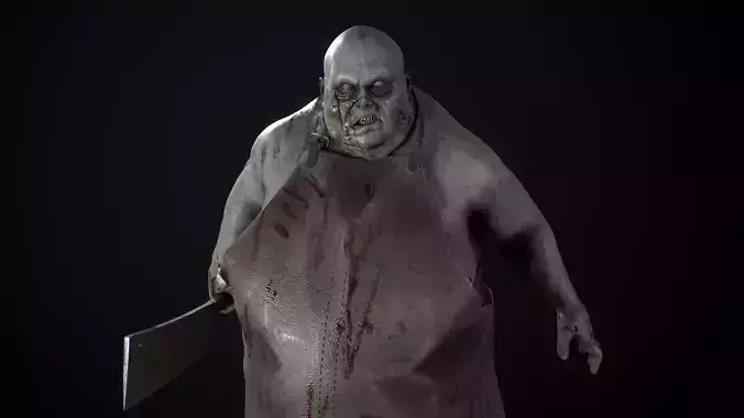 Zombie Butcher Low-poly 3D model