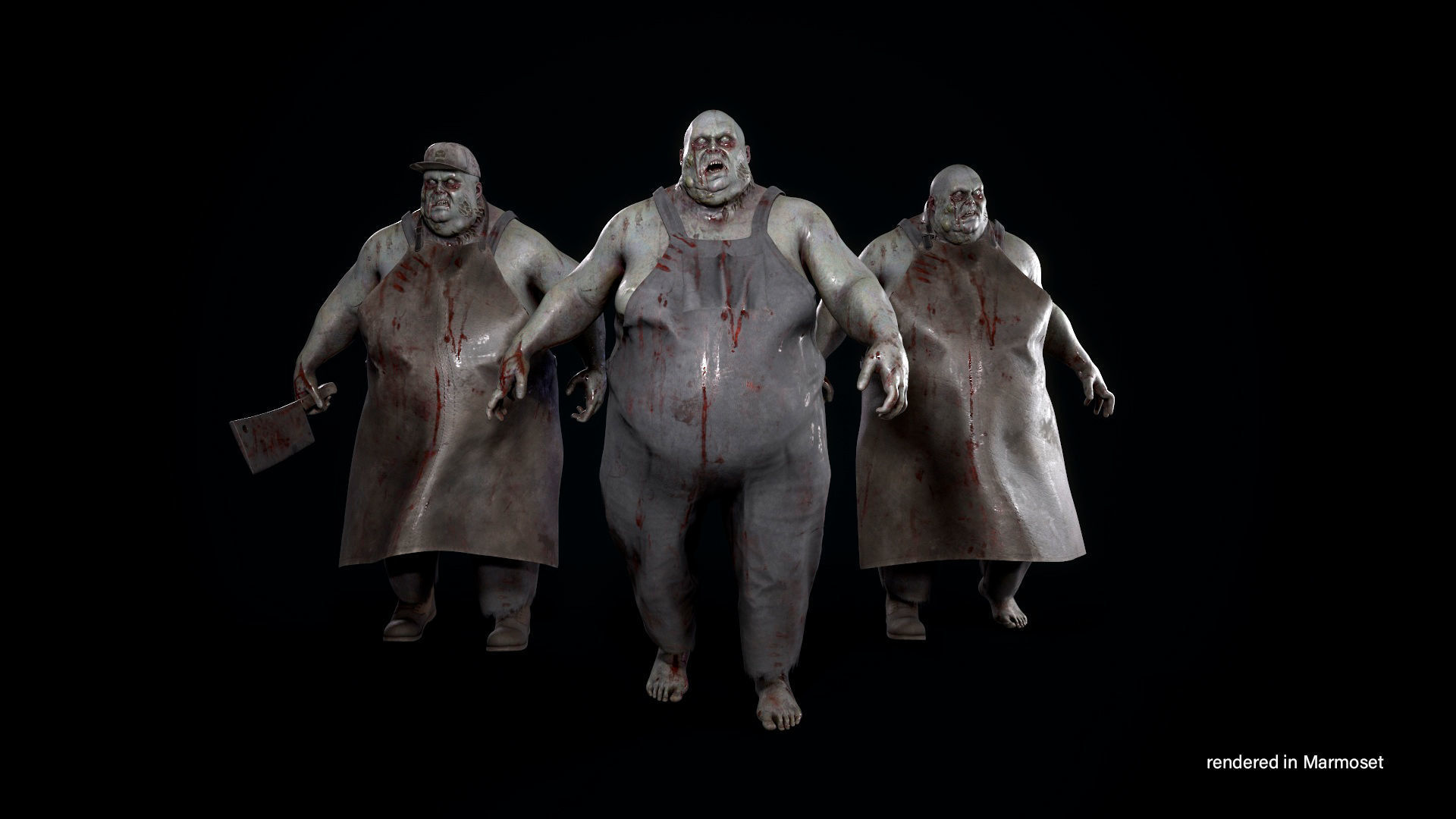 Zombie Butcher Low-poly 3D model_8